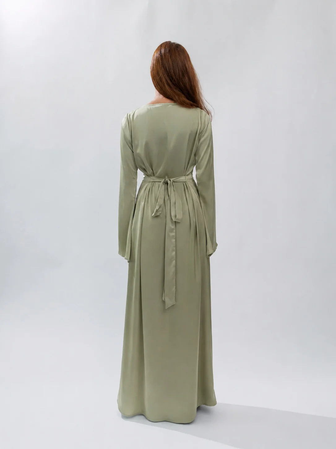 Long Sleeve Silk Dress