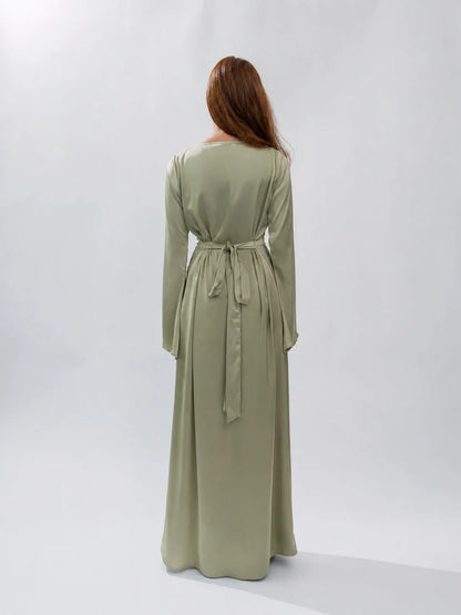 Long Sleeve Silk Dress