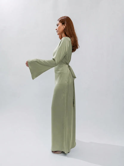 Long Sleeve Silk Dress