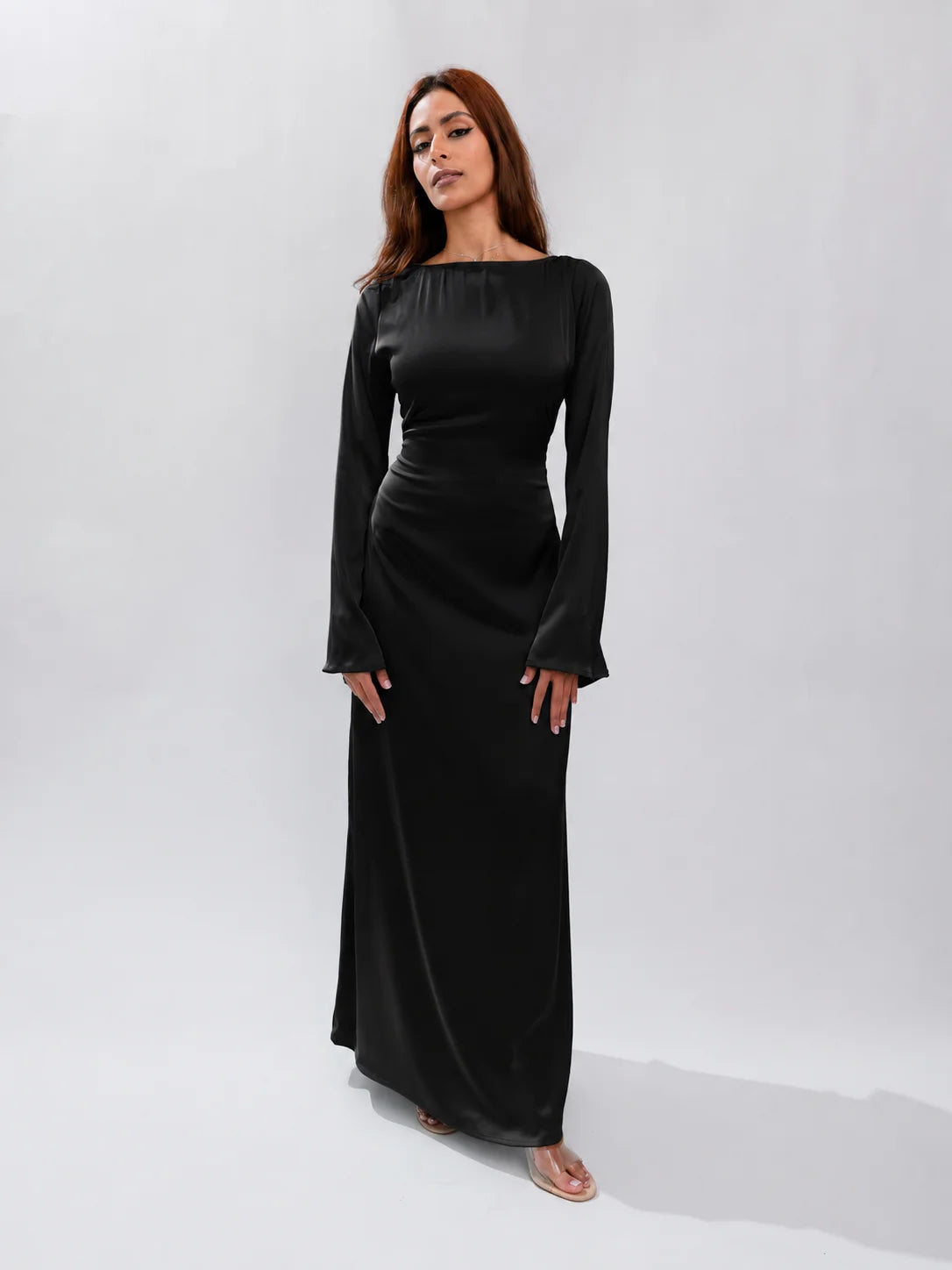 Long Sleeve Silk Dress