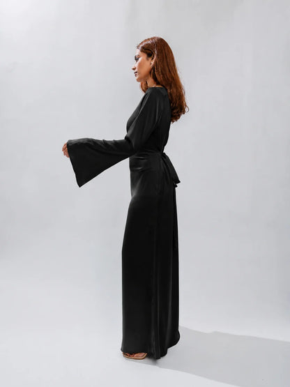 Long Sleeve Silk Dress