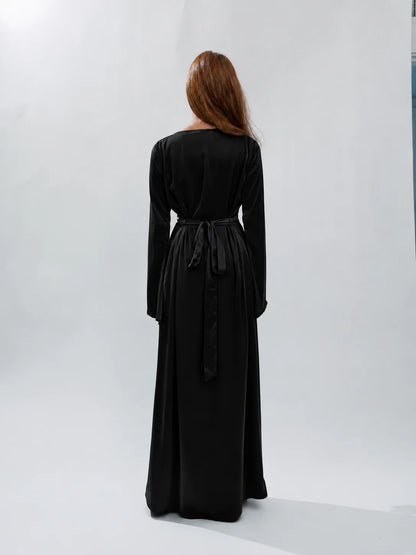 Long Sleeve Silk Dress