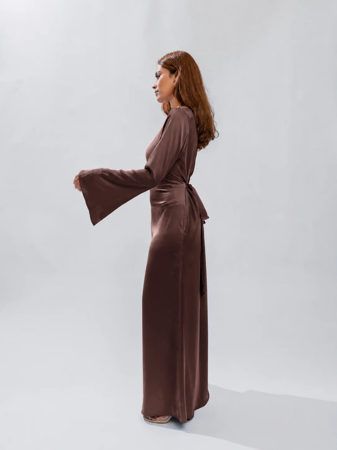 Long Sleeve Silk Dress