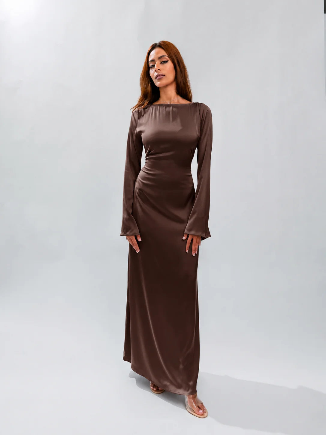 Long Sleeve Silk Dress