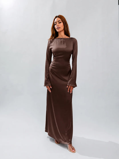 Long Sleeve Silk Dress