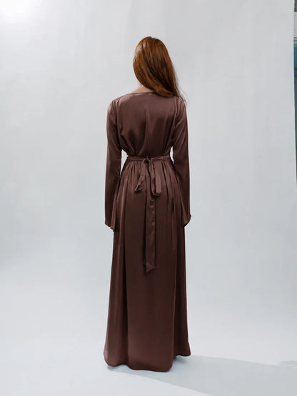Long Sleeve Silk Dress