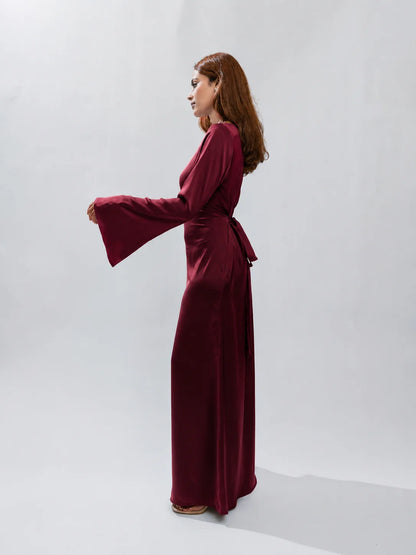 Long Sleeve Silk Dress