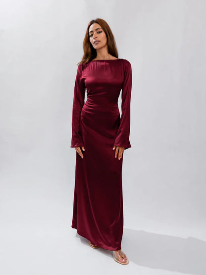Long Sleeve Silk Dress