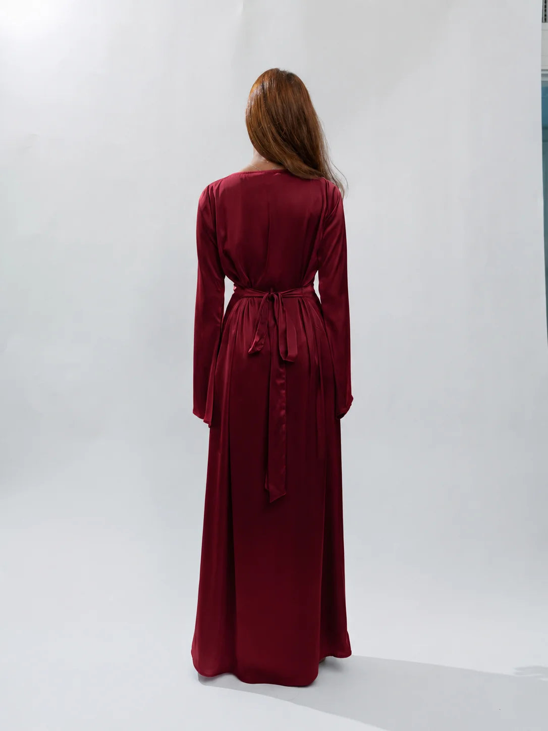 Long Sleeve Silk Dress