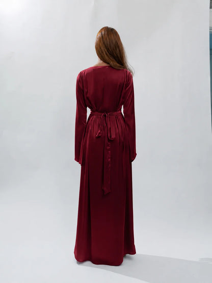 Long Sleeve Silk Dress