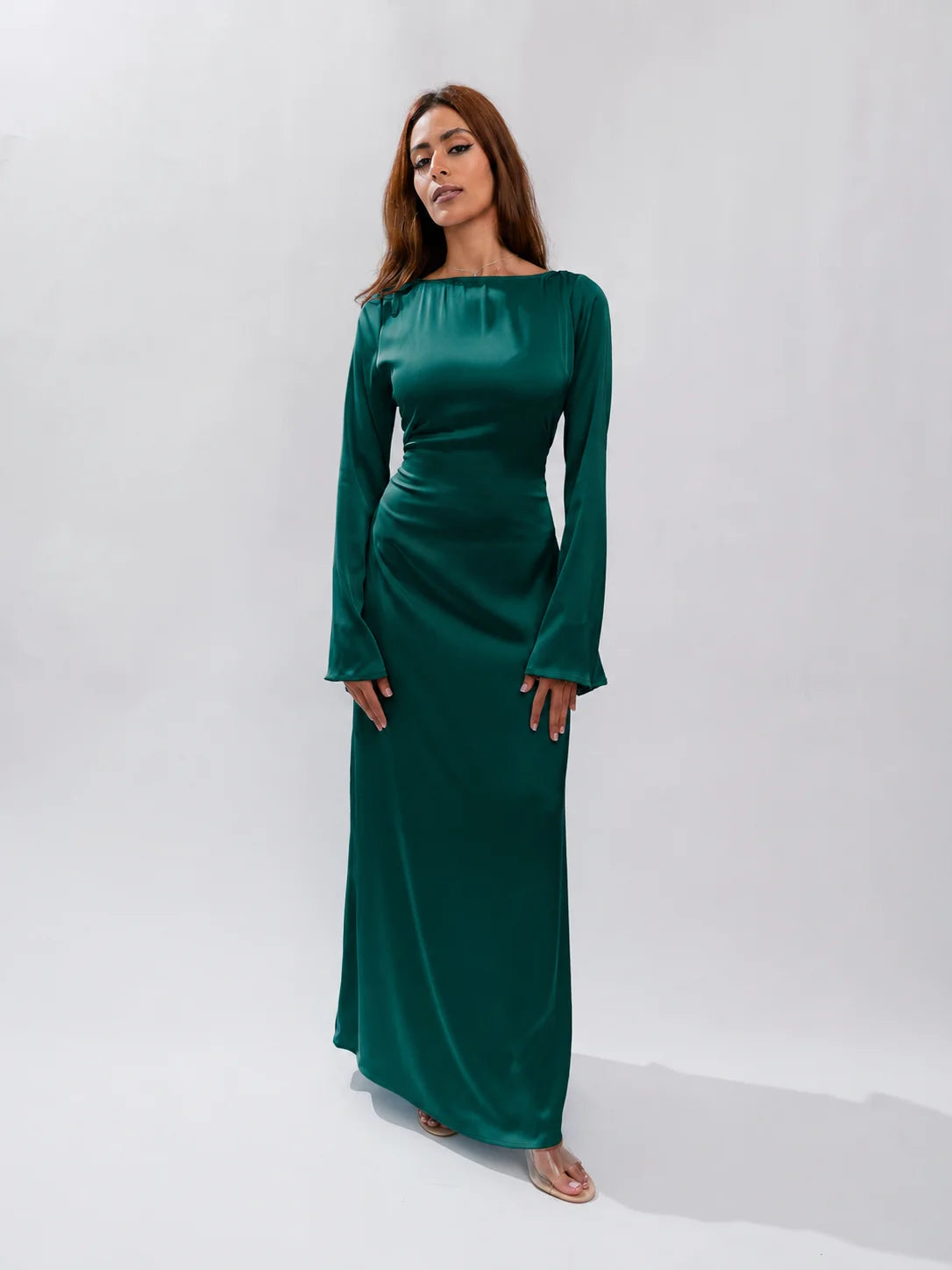Long Sleeve Silk Dress