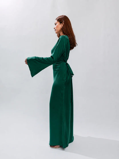 Long Sleeve Silk Dress