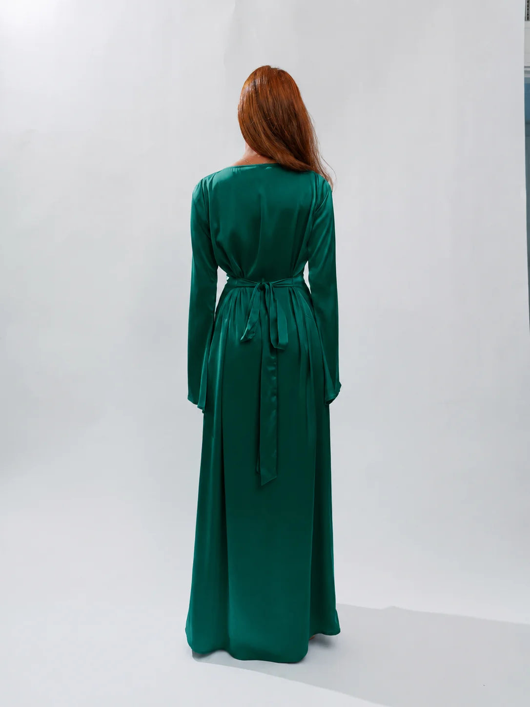 Long Sleeve Silk Dress