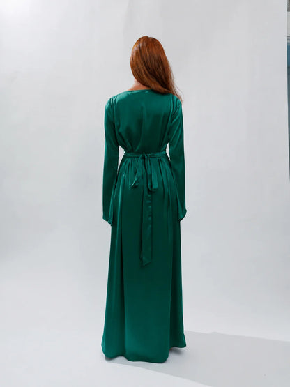 Long Sleeve Silk Dress
