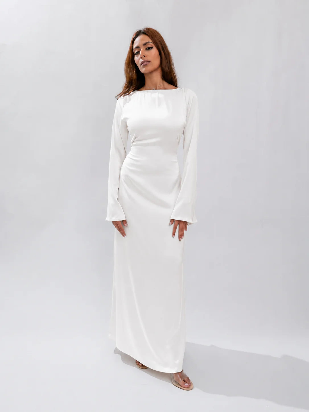 Long Sleeve Silk Dress