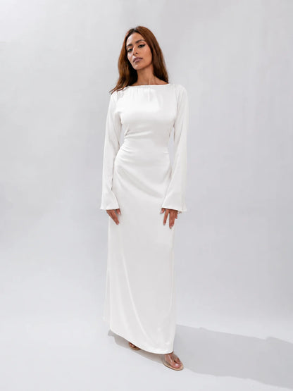 Long Sleeve Silk Dress