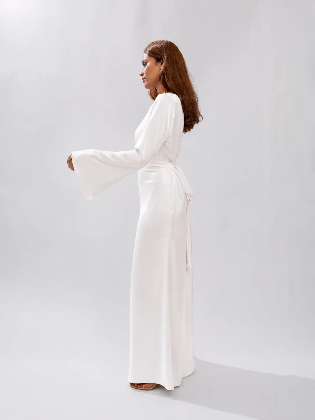 Long Sleeve Silk Dress