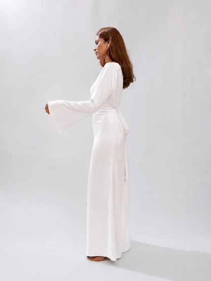 Long Sleeve Silk Dress