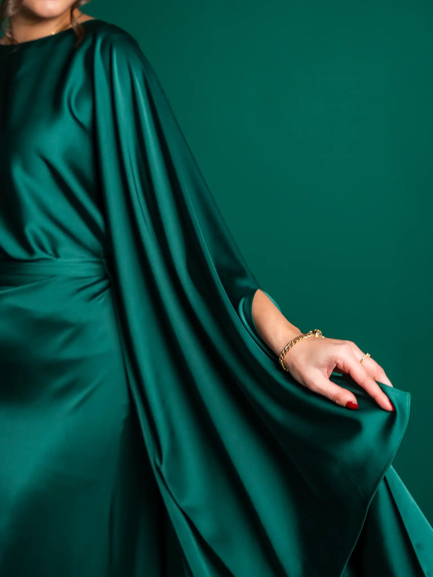 Royal Green Melted Silk Set