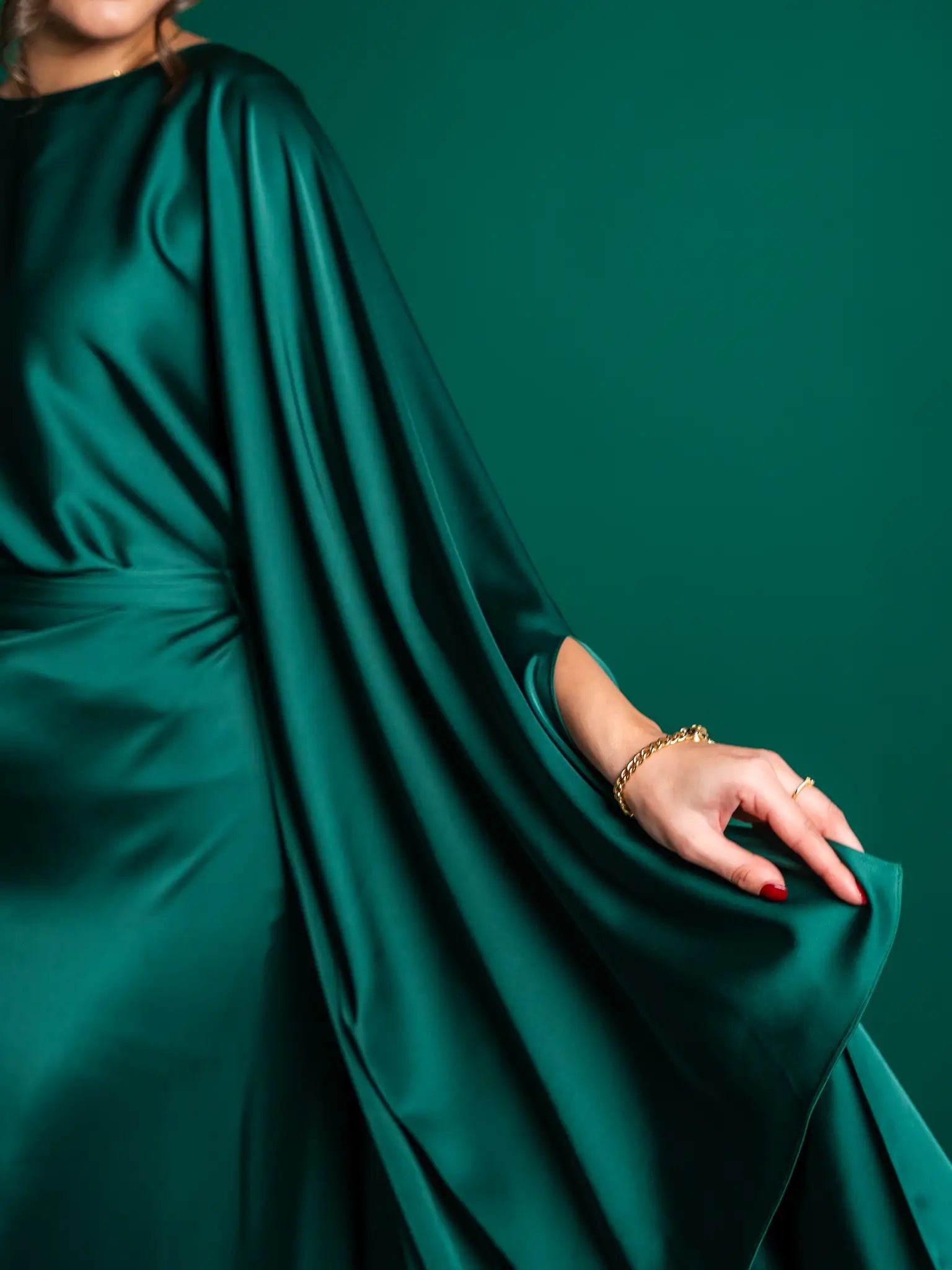 Royal Green Melted Silk Set