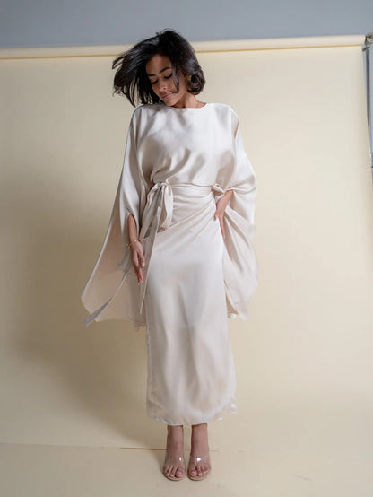 White Melted Silk Set