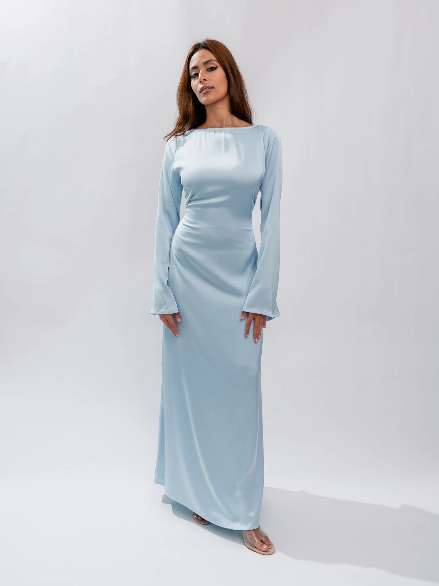 Long Sleeve Silk Dress