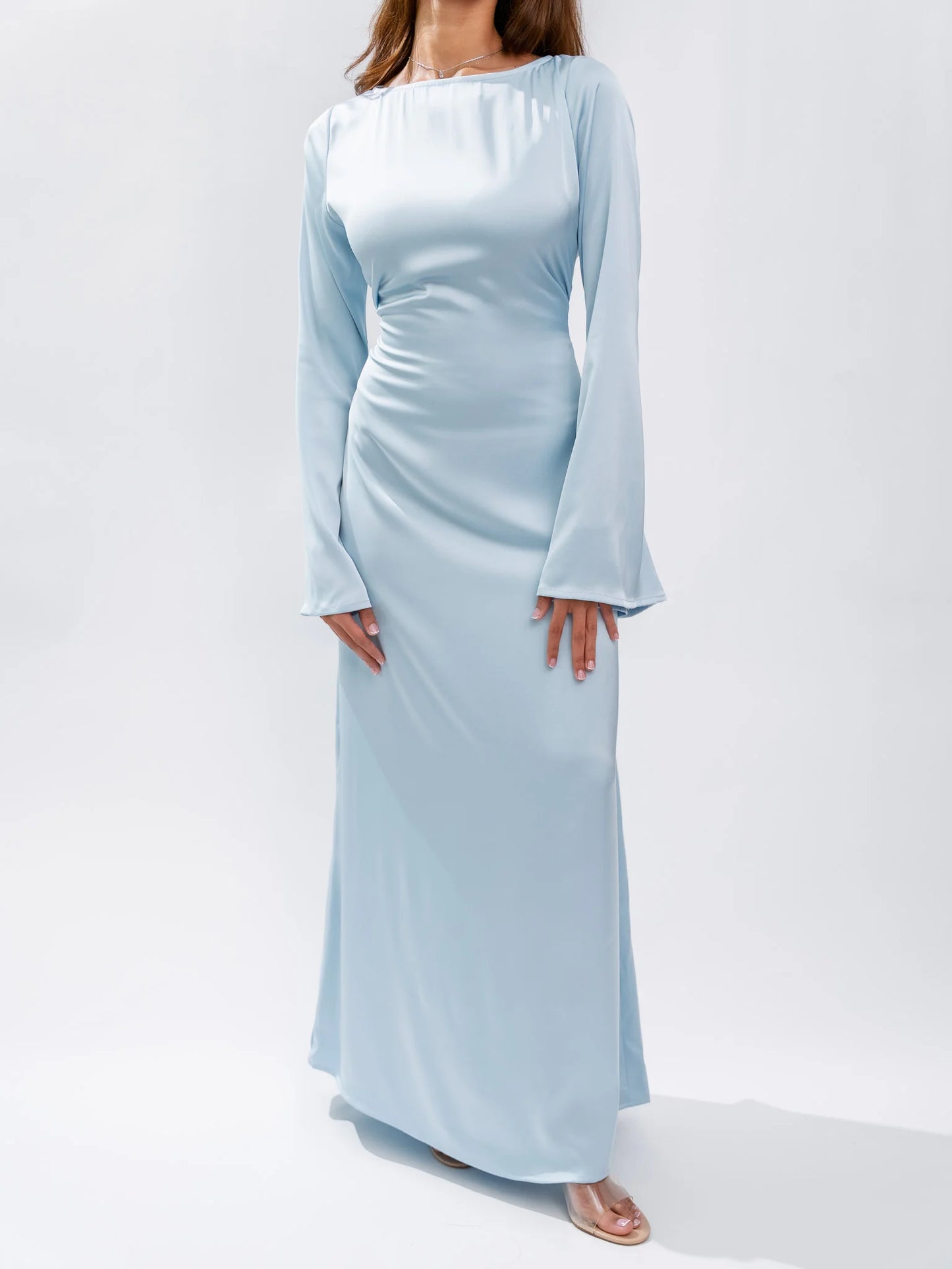 Long Sleeve Silk Dress