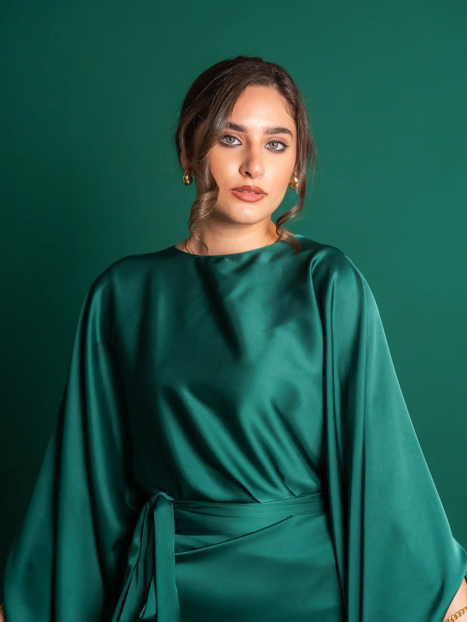 Royal Green Melted Silk Set
