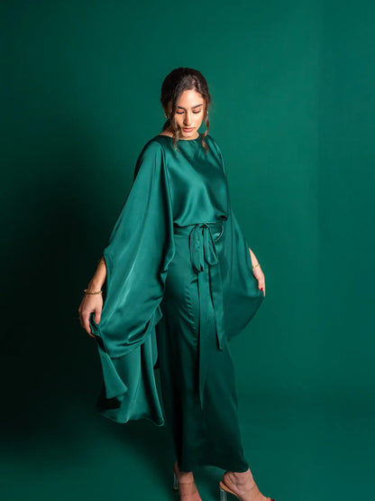 Royal Green Melted Silk Set